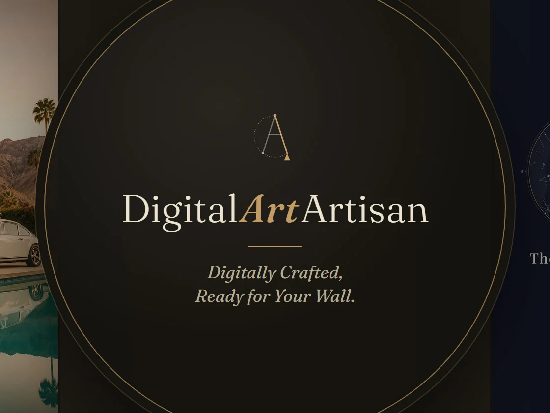 DigitalArtArtisan shop banner: Digitally Crafted, Ready for Your Wall