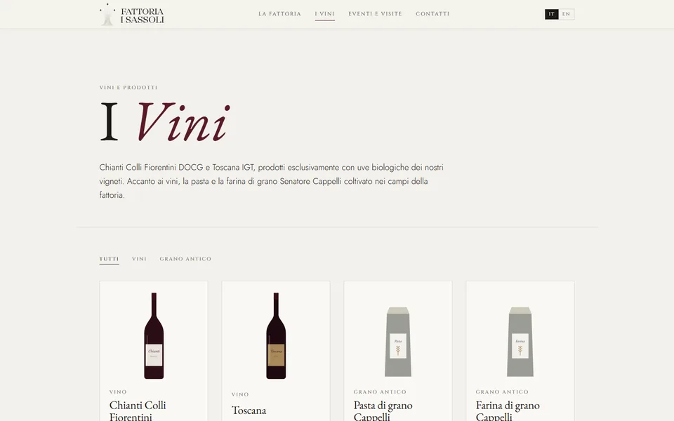 Wines page